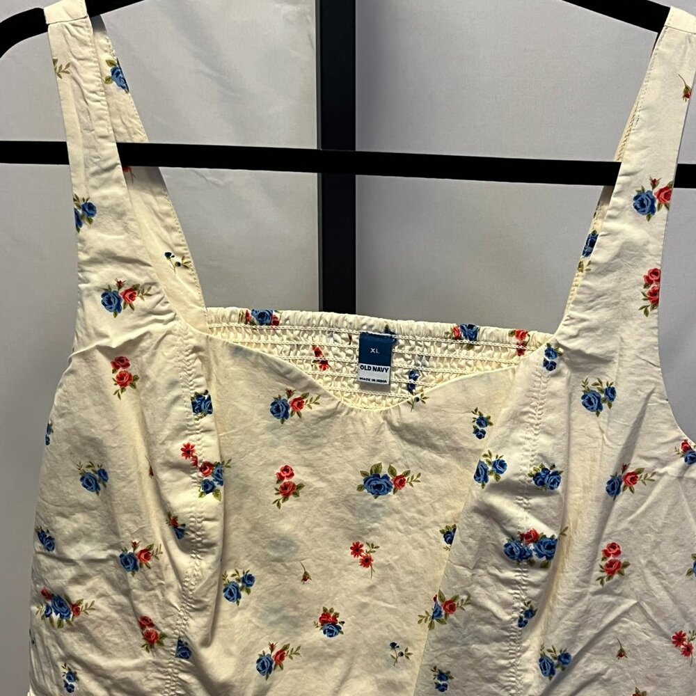 Old Navy White Floral Fit & Flare Cami Mini Dress — Size XL, New Without Tags - Picture 8 of 13